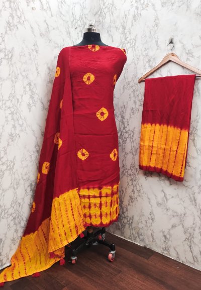 Chanderi Cotton Dress Material (Unstitched)