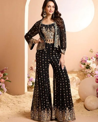 Party Wear Koti Indo Western Set