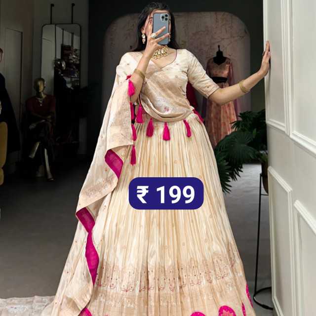 Exquisite Handcrafted Shimmer Lehenga Set