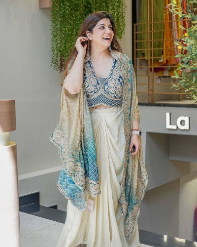 Mono Silk Cording Sequence Cape Set