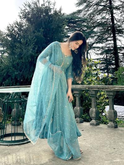 Embroidered Silk Anarkali Suit