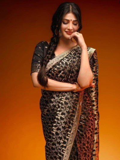 Banarasi Soft Silk Jaal Weaving Saree