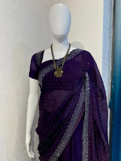 Trending Designer Saree with Swarovski Diamond Work
