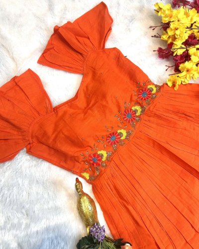 Mul-Mul Cotton Handwork Designer Gown