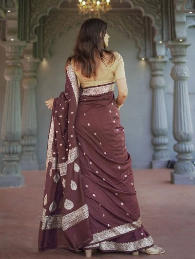 Premium Banarasi Jacquard Saree - GINGER Edition