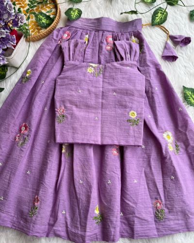 Floral Cotton Kids Lehenga