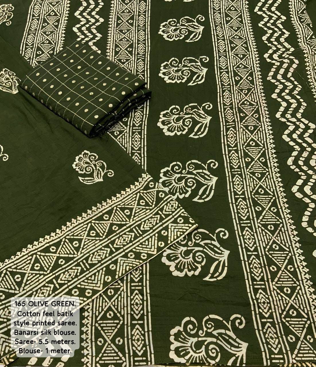 New soft cotton feel batik style printed saree