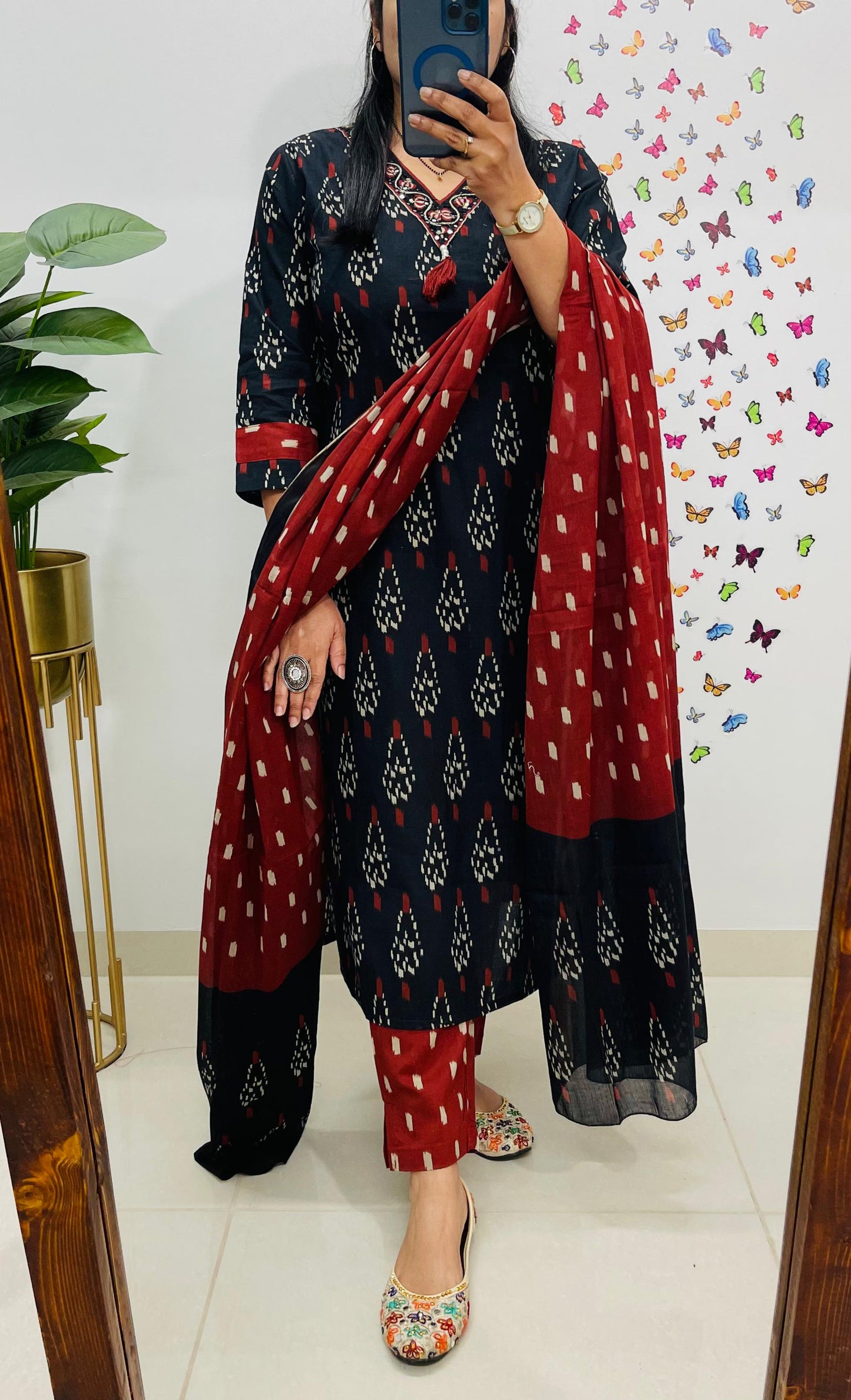 New Jaipuri Ikkat Print Suit