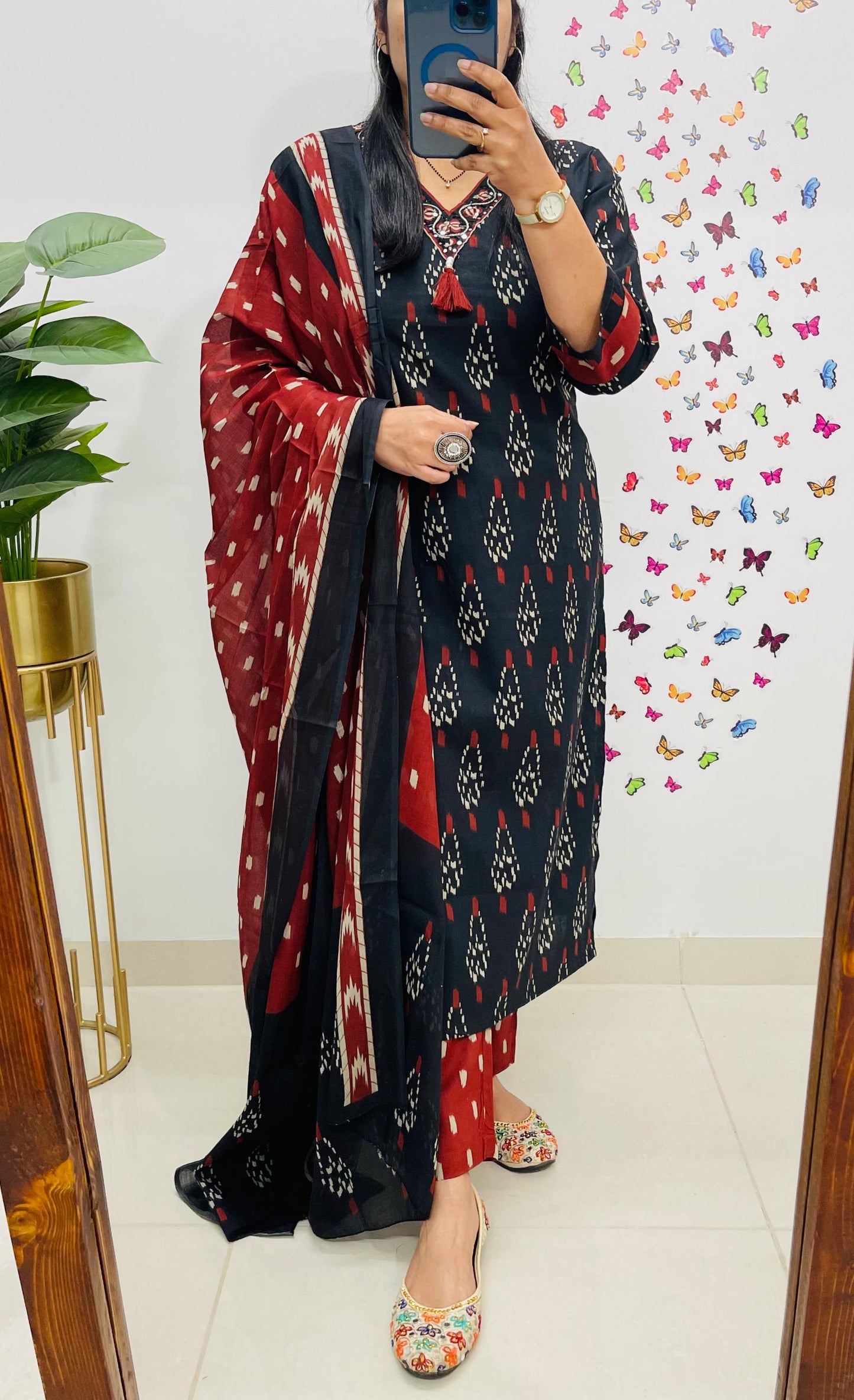 New Jaipuri Ikkat Print Suit