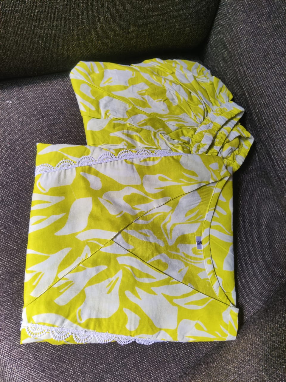 Premium Cotton Printed Kurti with Lace Detailing