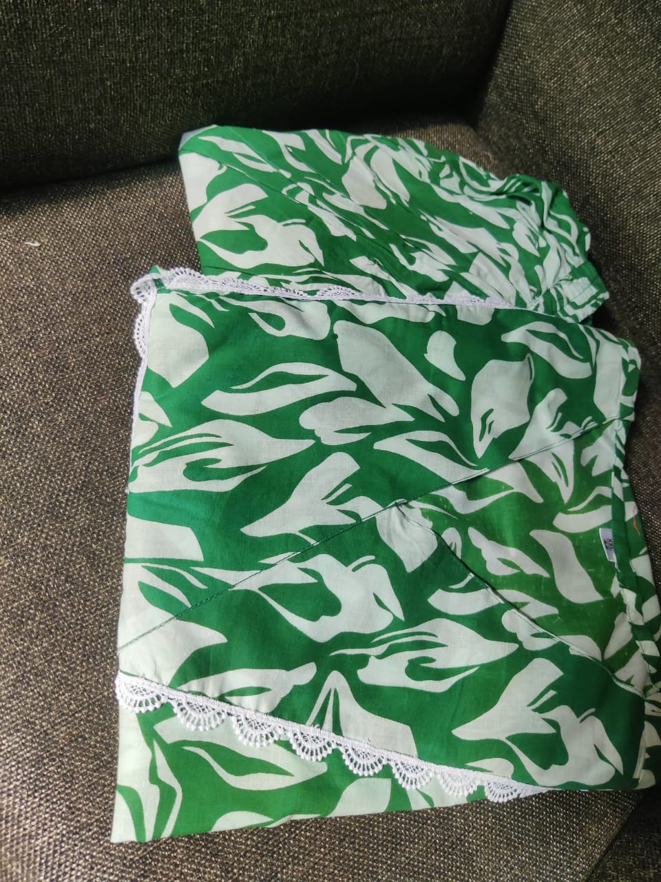 Premium Cotton Printed Kurti with Lace Detailing