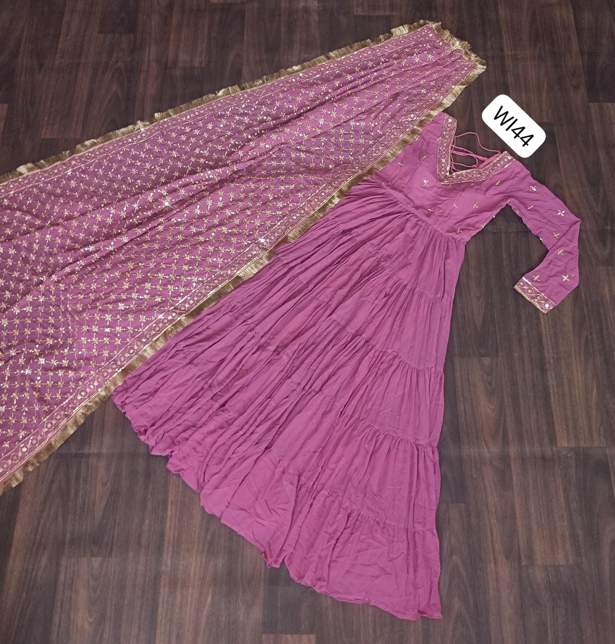 Elegant Festive Wear Embroidered Gown with Designer Dupatta