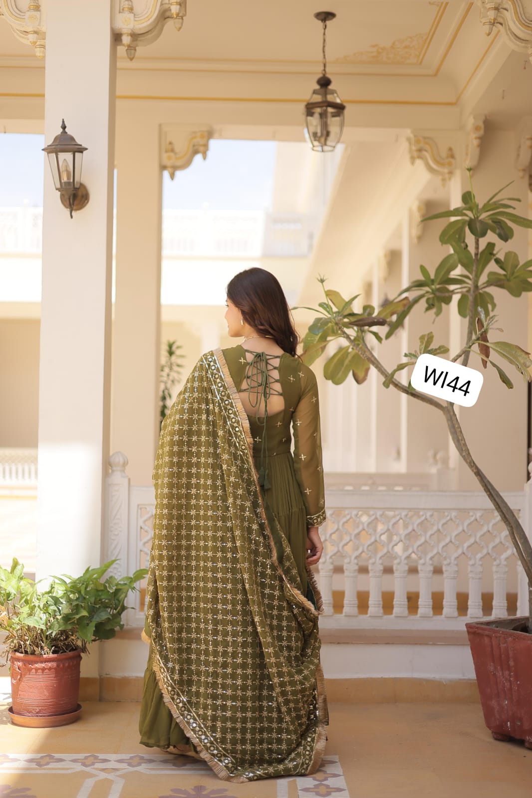 Elegant Festive Wear Embroidered Gown with Designer Dupatta