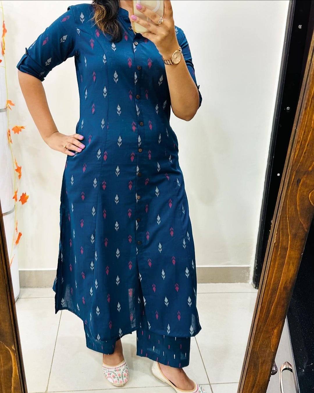 Premium Floral Cotton Kurti Palazzo Set