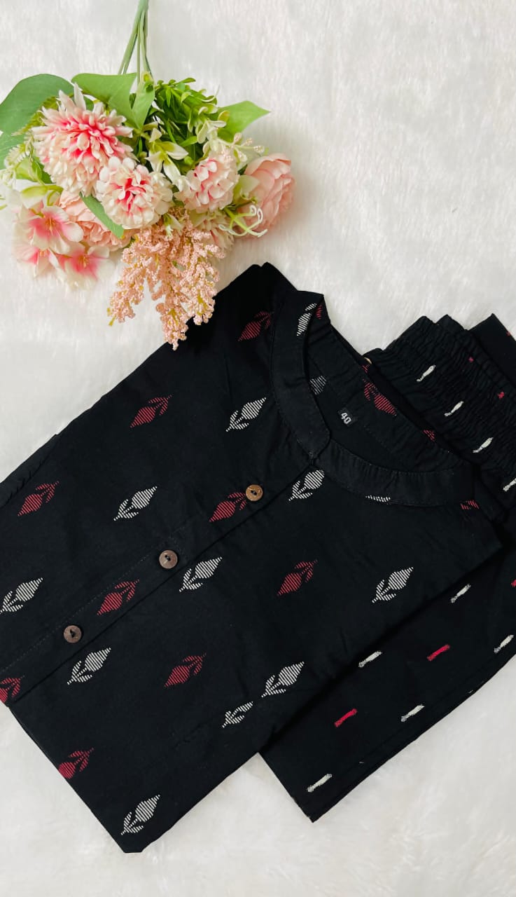 Premium Floral Cotton Kurti Palazzo Set