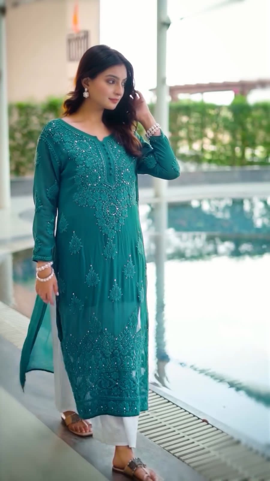 TRENDING DESIGNER PLAZO WITH EMBROIDERED COTTON THREAD WORK