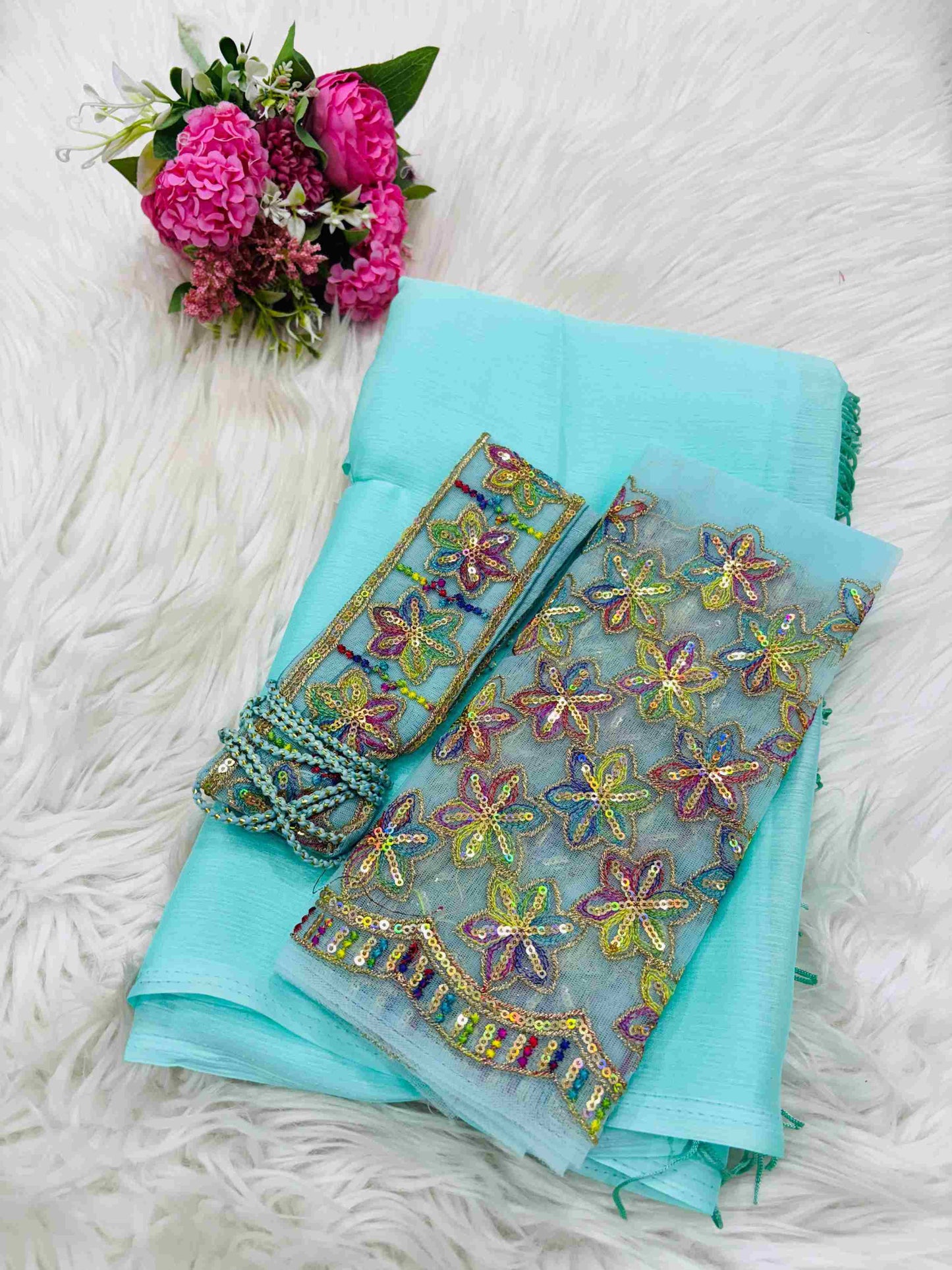 Trending Colorful Georgette Sare