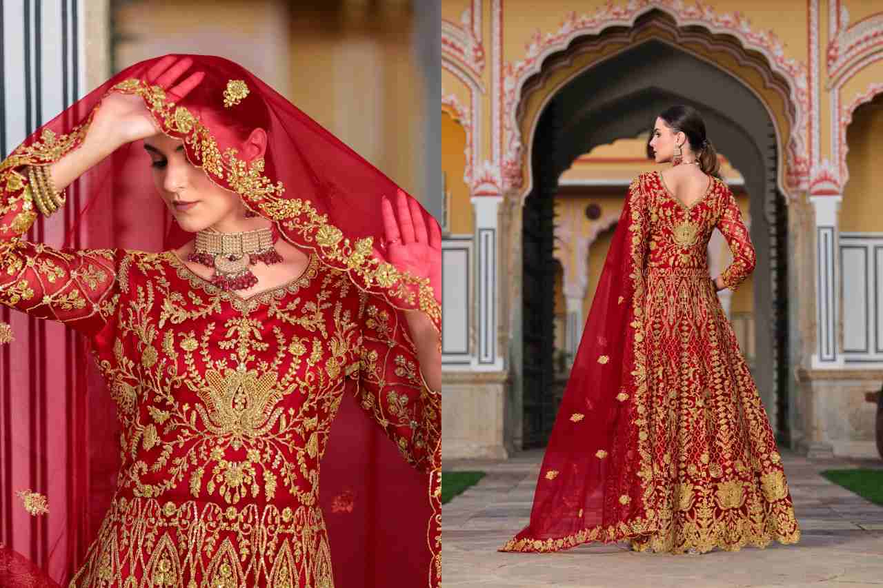 Wedding Lehenga with Elegant Stone Work