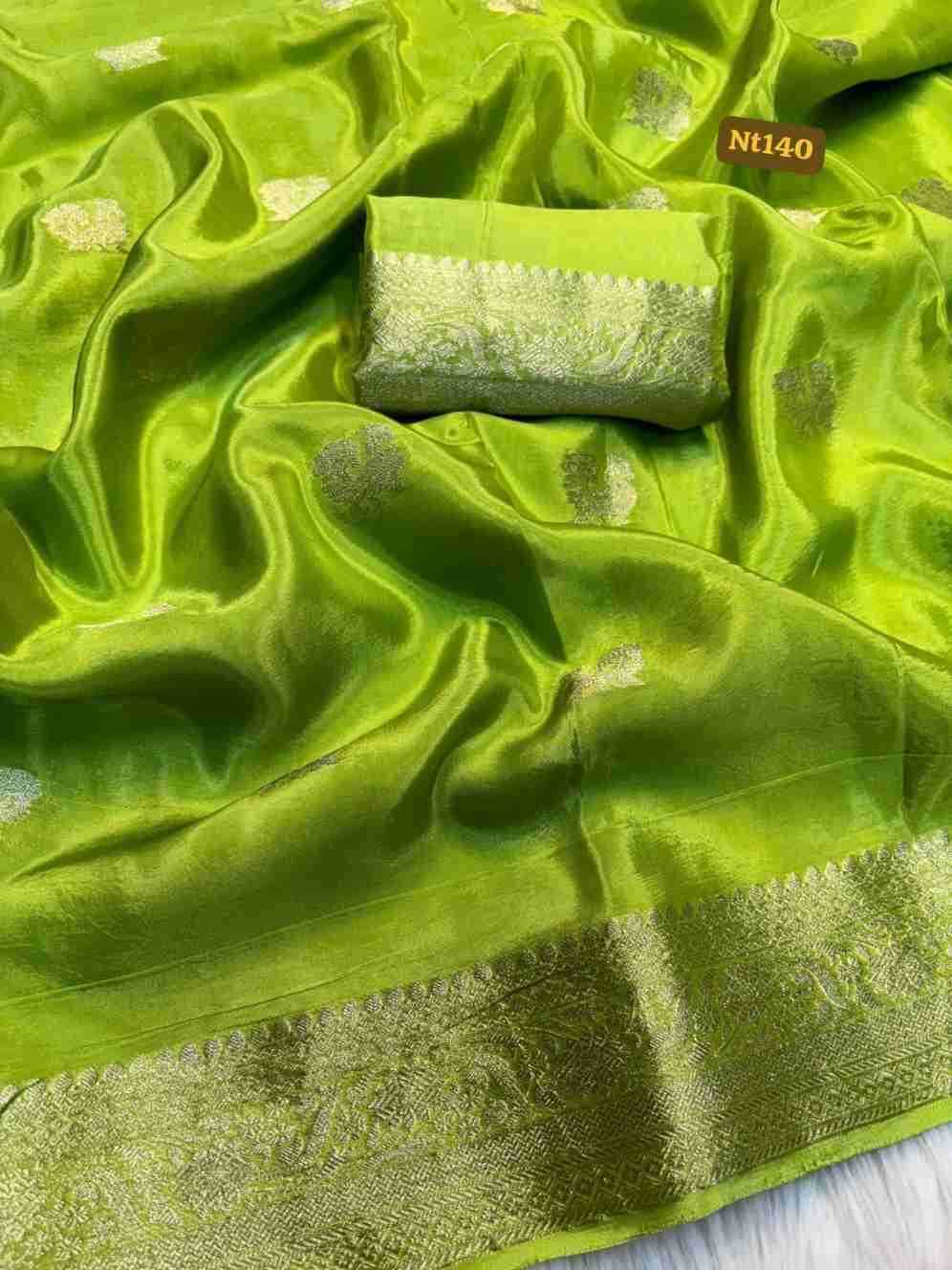 Silk Crepe Saree with Peacock Design