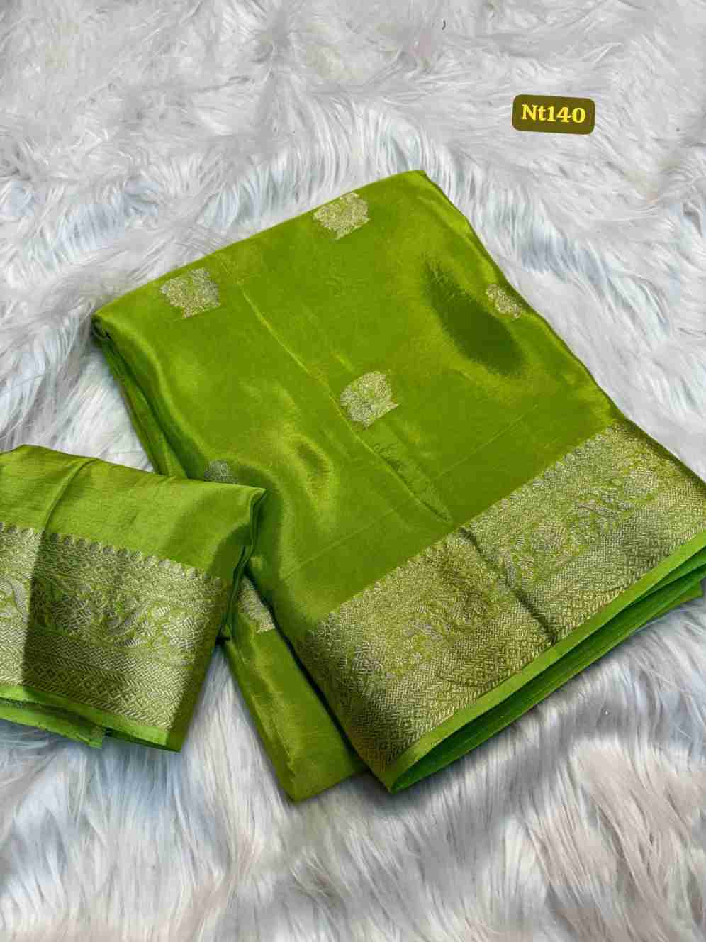 Silk Crepe Saree with Peacock Design