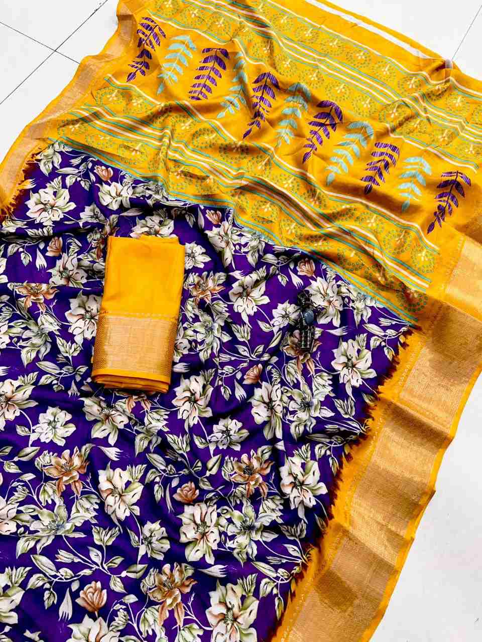 Fancy Cotton Saree with Jari Border