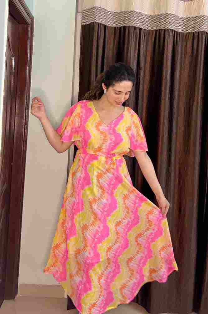 New Summer Waist Print Floral Maxi Dress