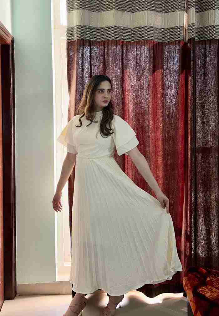 French Retro Maxi Dress with Belt
