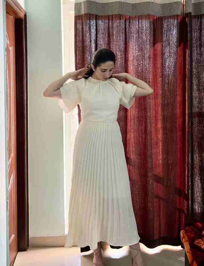 French Retro Maxi Dress with Belt