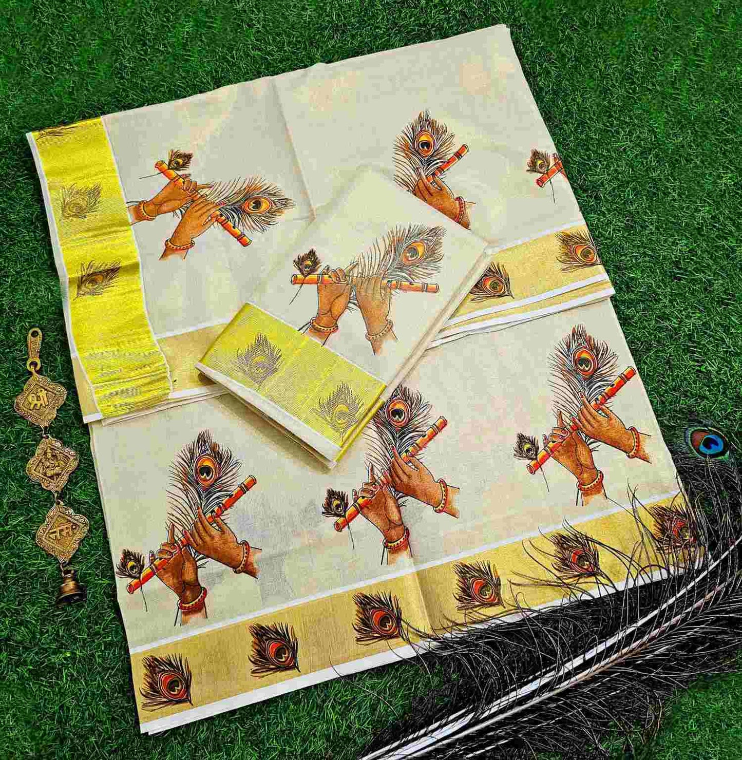 Kerala Tissue Kasavu Saree