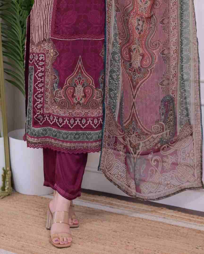 Suit Set with Digital Print & Hand Embroidery