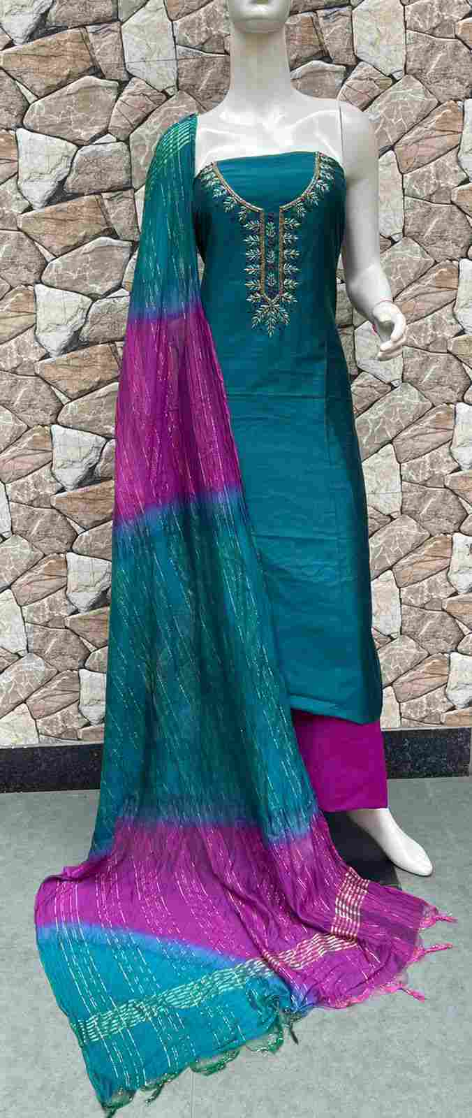 Elegant Handwork Silk Salwar Suit Set
