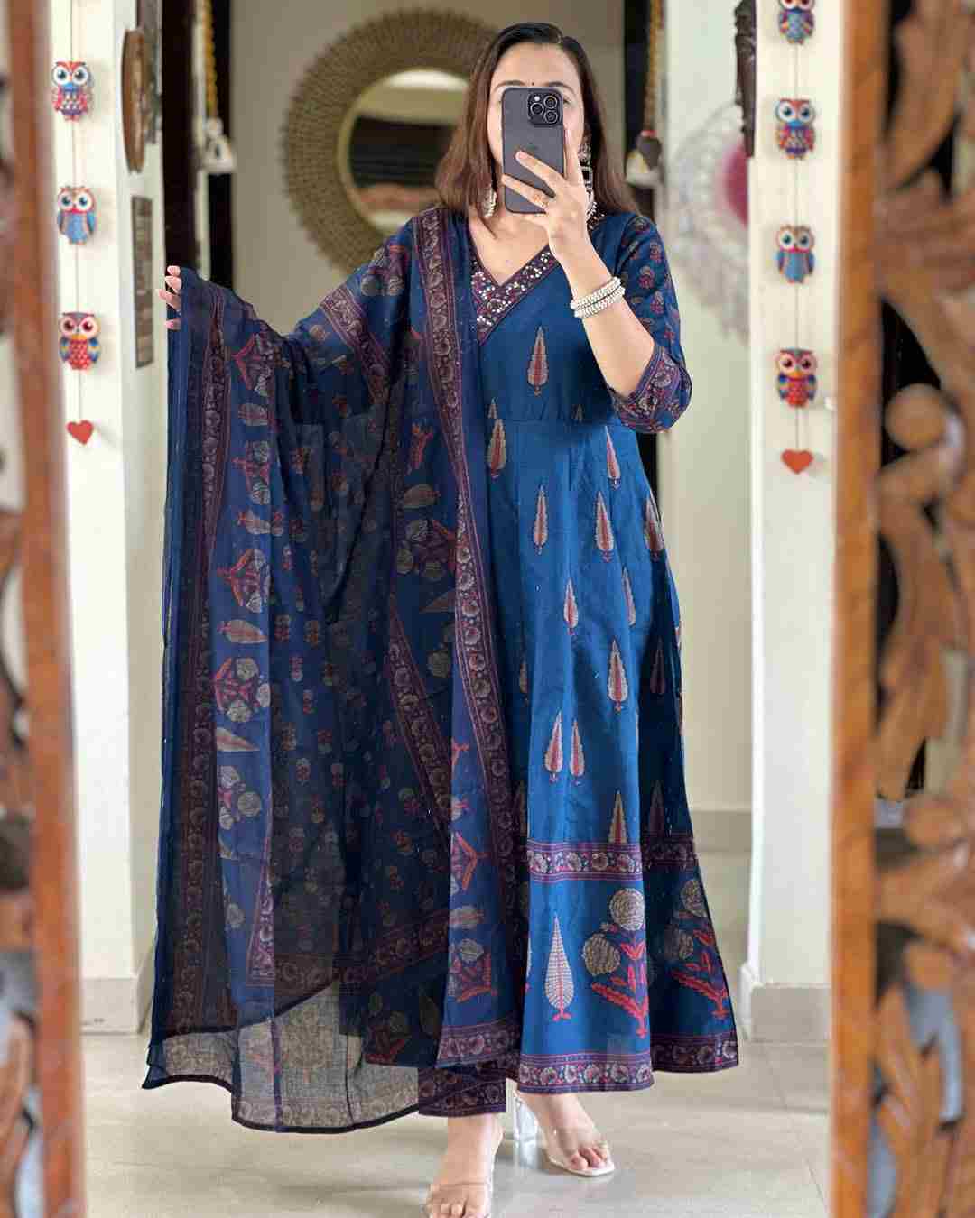 Premium Angrakha Set with Malmal Dupatta