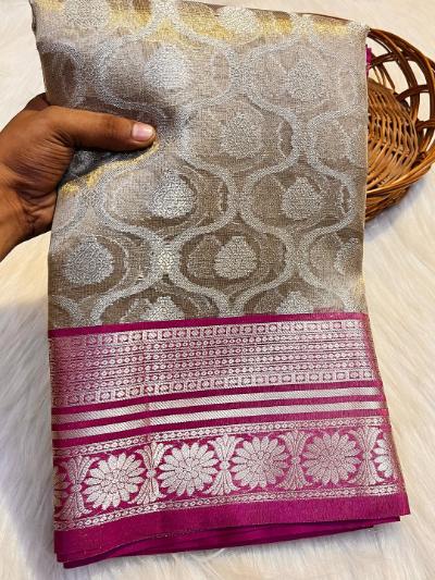 Banarasi Soft Tissue Silk Saree with Brocade Blouse