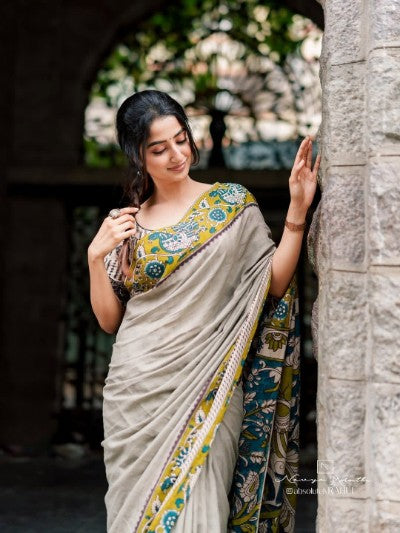 Maharani Linen Print Saree