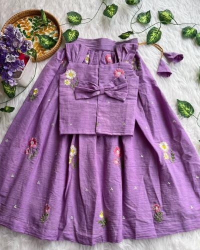 Floral Cotton Kids Lehenga