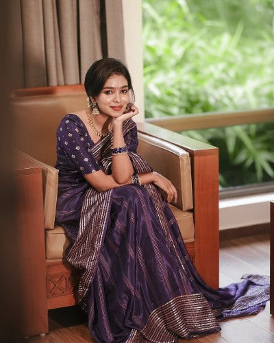 Pure Chinnon Weaving Jacquard Saree with Viscose Blouse