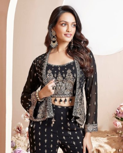 Party Wear Koti Indo Western Set