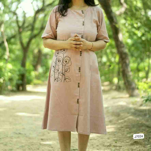 New Launch - Handloom Cotton Middi Dress