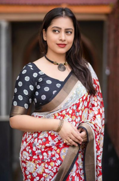 New Fancy Kalamkari Printed Saree
