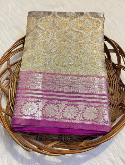 Banarasi Soft Tissue Silk Saree with Brocade Blouse