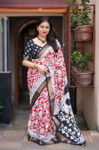 New Fancy Kalamkari Printed Saree